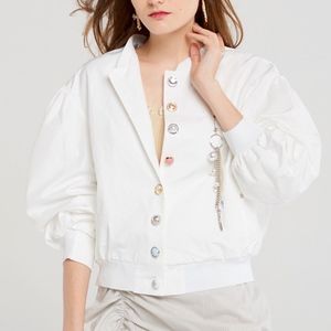 STORETS Button Mix Bomber Jacket